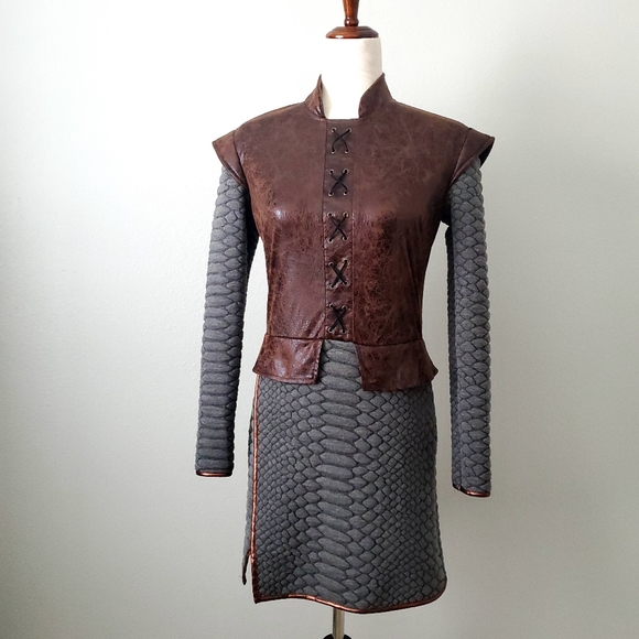 Costume Dresses & Skirts - Medieval Cosplay Dress Costume Gray & Brown Small